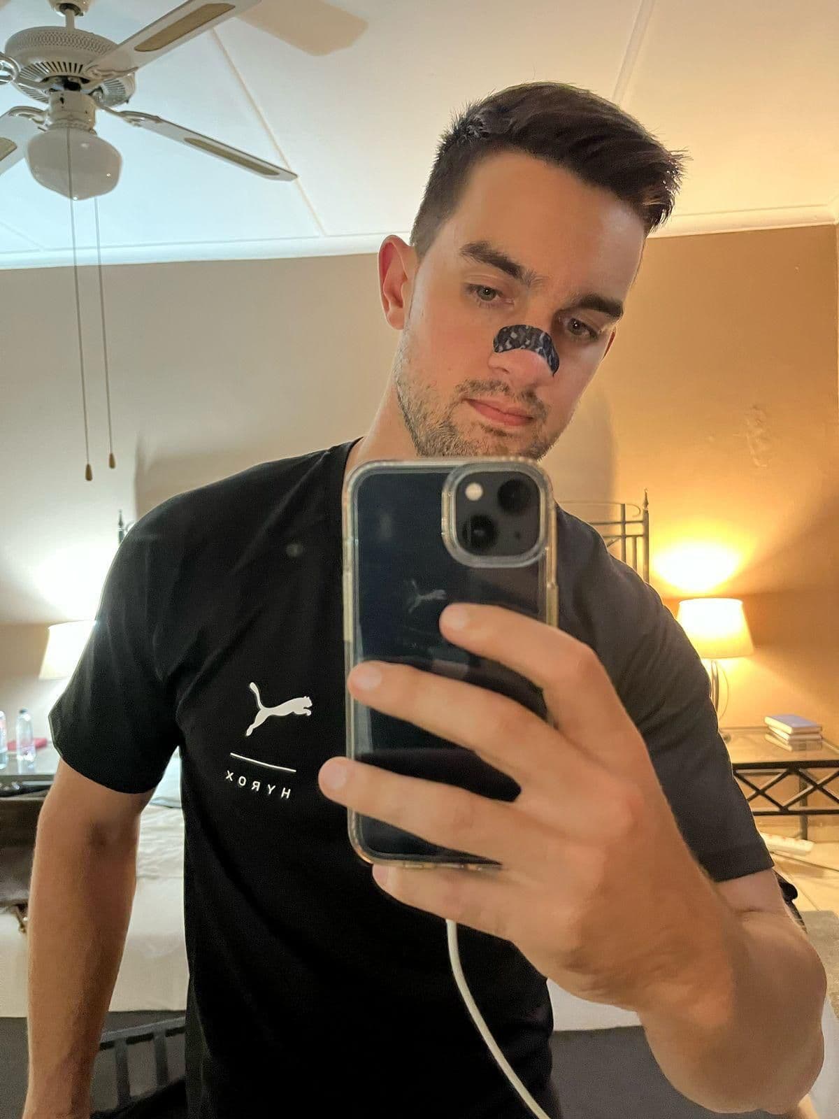 Person using RestUp products for improved breathing and sleep